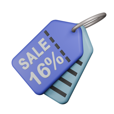 Etiqueta de venda de 16%  3D Icon