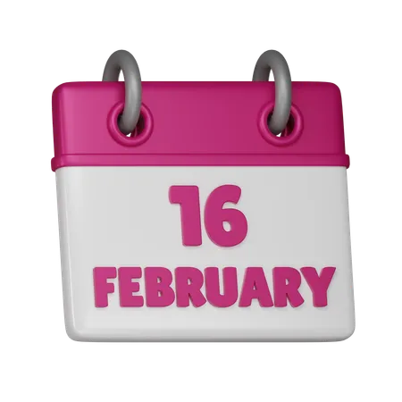 16 February  3D Icon