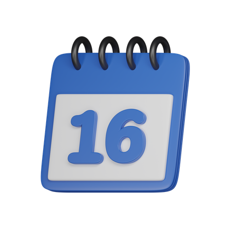 16 fecha  3D Icon