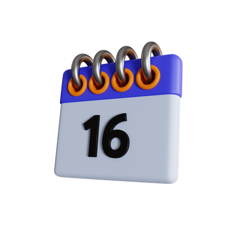 16 fecha  3D Icon