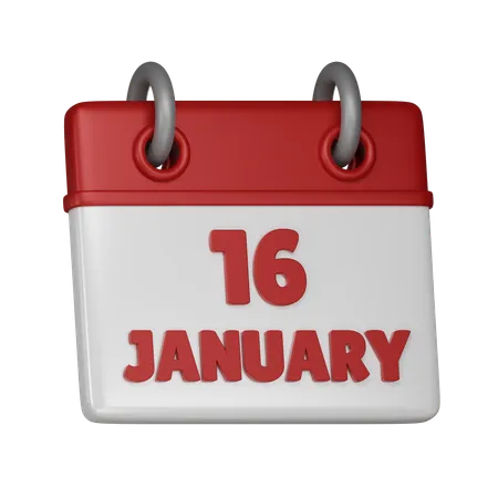 16 January  3D Icon