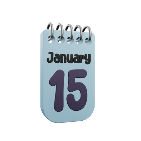 16 January Calender  3D Icon