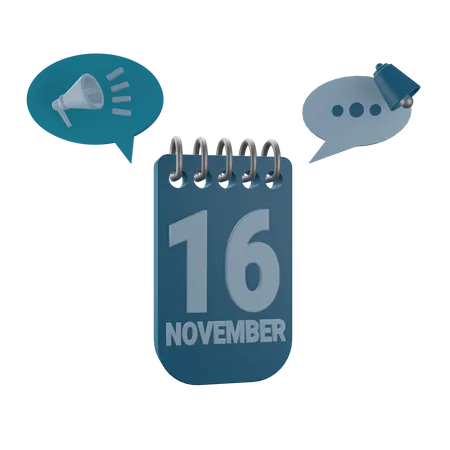16 November  3D Icon