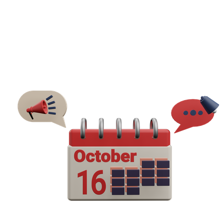 16 october  3D Icon