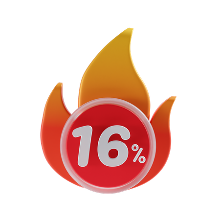 16 Percent  3D Icon
