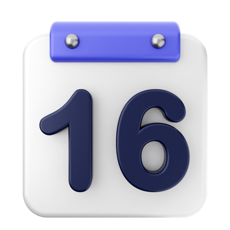 16º calendário  3D Icon