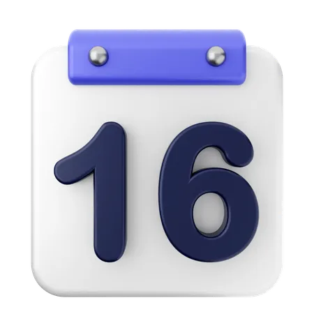 16º calendário  3D Icon