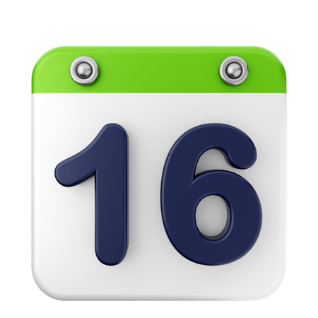 16º calendário  3D Icon