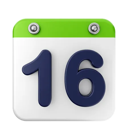 16º calendário  3D Icon