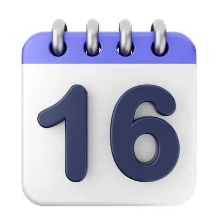 16º calendário  3D Icon