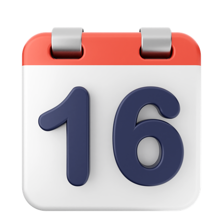 16º calendário  3D Icon