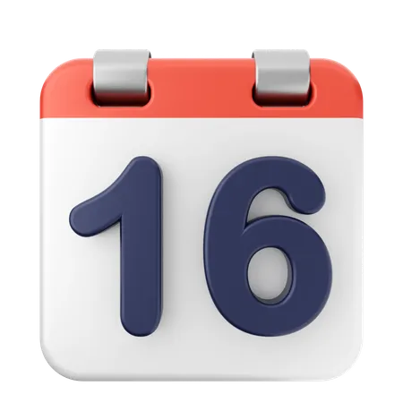 16º calendário  3D Icon