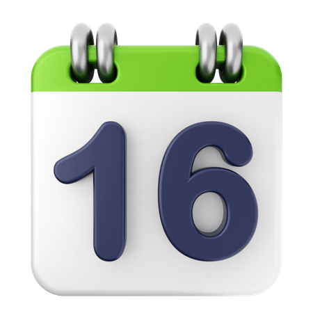 16º calendário  3D Icon