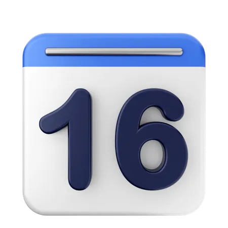 16th Calendar  3D Icon