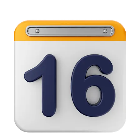 16th Calendar  3D Icon