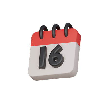 16th the sixteenth day  3D Icon