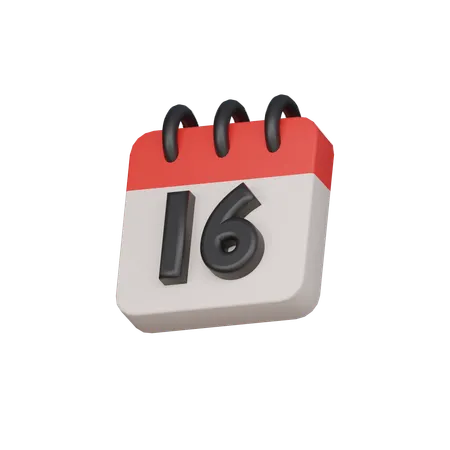 16th the sixteenth day  3D Icon