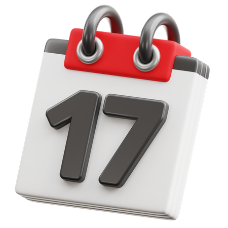 달력 날짜 17  3D Icon