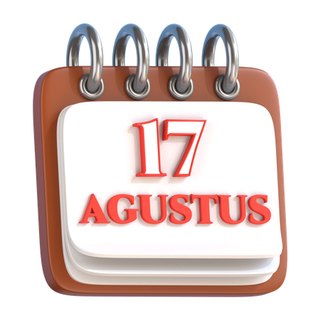 Calendrier du 17 août  3D Icon