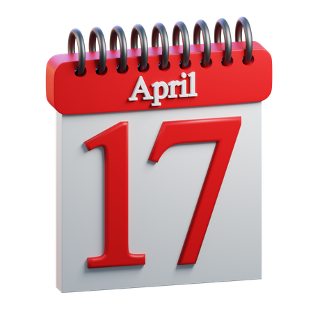 17 April Calendar  3D Icon