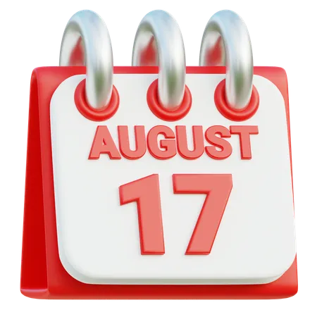 17. August  3D Icon