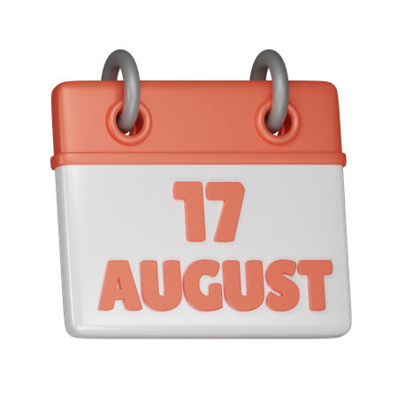 17. August  3D Icon