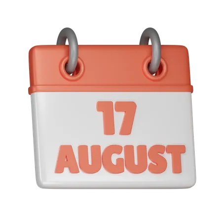 17. August  3D Icon