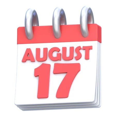 17. August  3D Icon