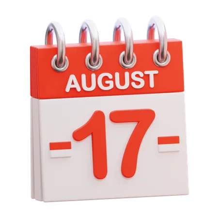 17. August  3D Icon