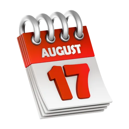 17. August  3D Icon