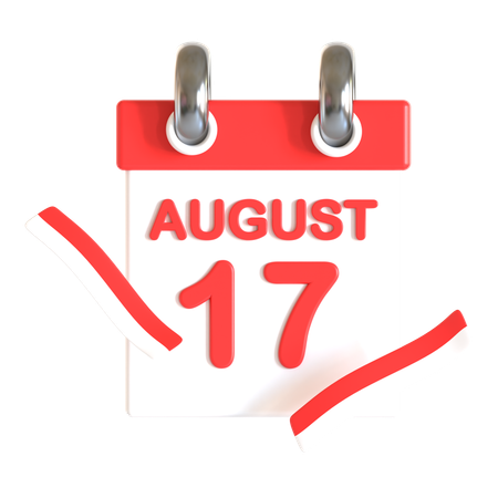 17 August  3D Icon