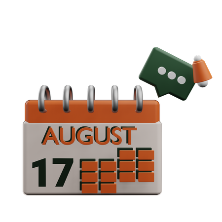 17 august  3D Icon