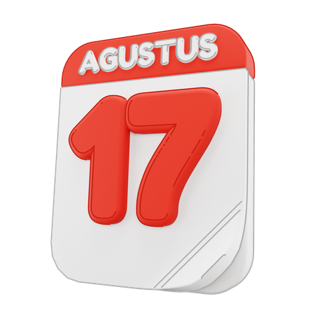 17 August Calendar  3D Icon