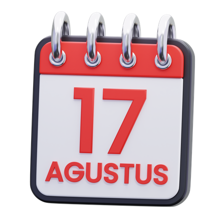 Kalender für den indonesischen Unabhängigkeitstag am 17. August  3D Icon