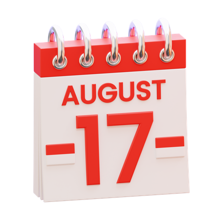 Kalender vom 17. August  3D Icon