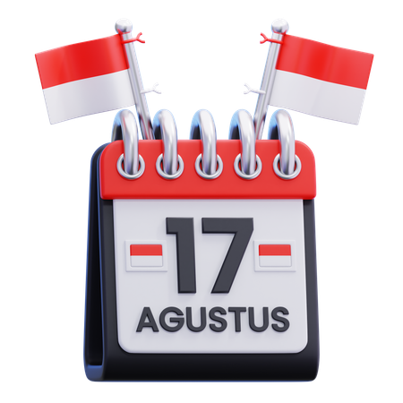17. August Kalender  3D Illustration