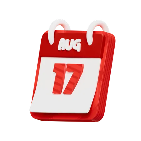 Kalender vom 17. August  3D Icon