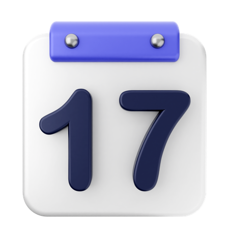 Calendario 17  3D Icon