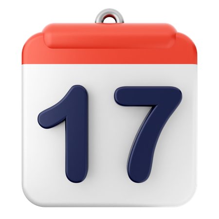 Calendario 17  3D Icon