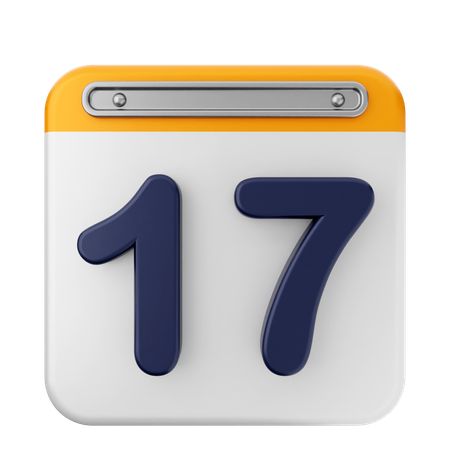 Calendario 17  3D Icon