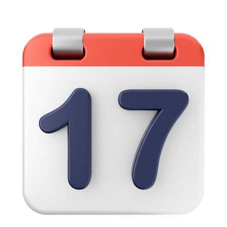 Calendario 17  3D Icon