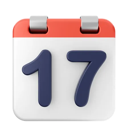 Calendario 17  3D Icon