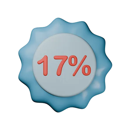 Selo de desconto de 17%  3D Icon