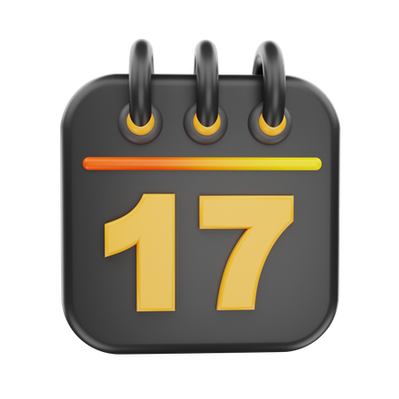 17 Date  3D Icon