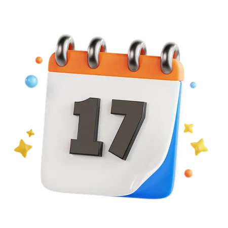 17 date  3D Icon