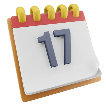 17 Date  3D Icon