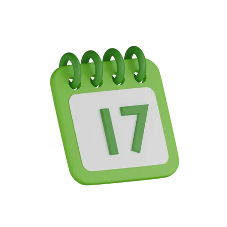 17 Date  3D Icon