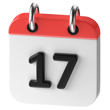 17 Date  3D Icon