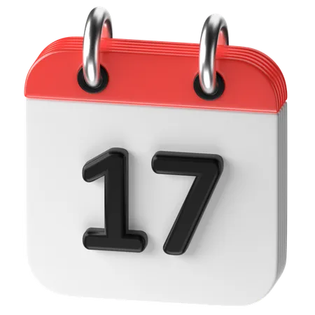 17 Date  3D Icon