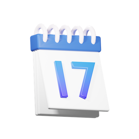 17 Date  3D Icon